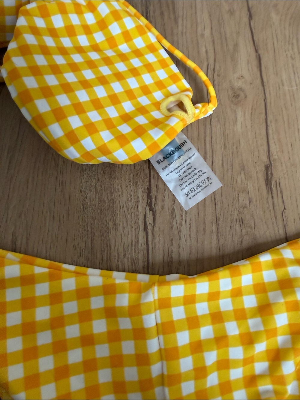 Blackbough Yellow Gingham Bandeau Bikini Set (Nev… - image 4